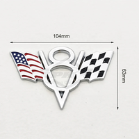 Emblème de voiture de course 3D en métal V8 USA UK Allemagne, logo du drapeau national, autocollant pour aile latérale, coffre arrière, pour Jeep GMC Ford Chevrolet