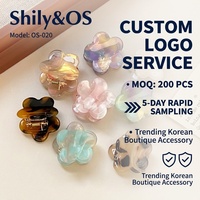 Shily&OS Vente en gros de mini pinces à cheveux en acétate de 2,3 cm, petites pinces à cheveux florales de style coréen, douces et élégantes, pour filles