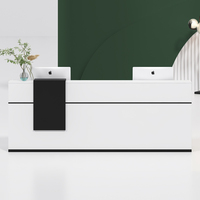 Réception de luxe moderne Réception de la société pour le bureau ou le salon Panneau MDF et MFC en bois blanc Conception OEM ODM personnalisable