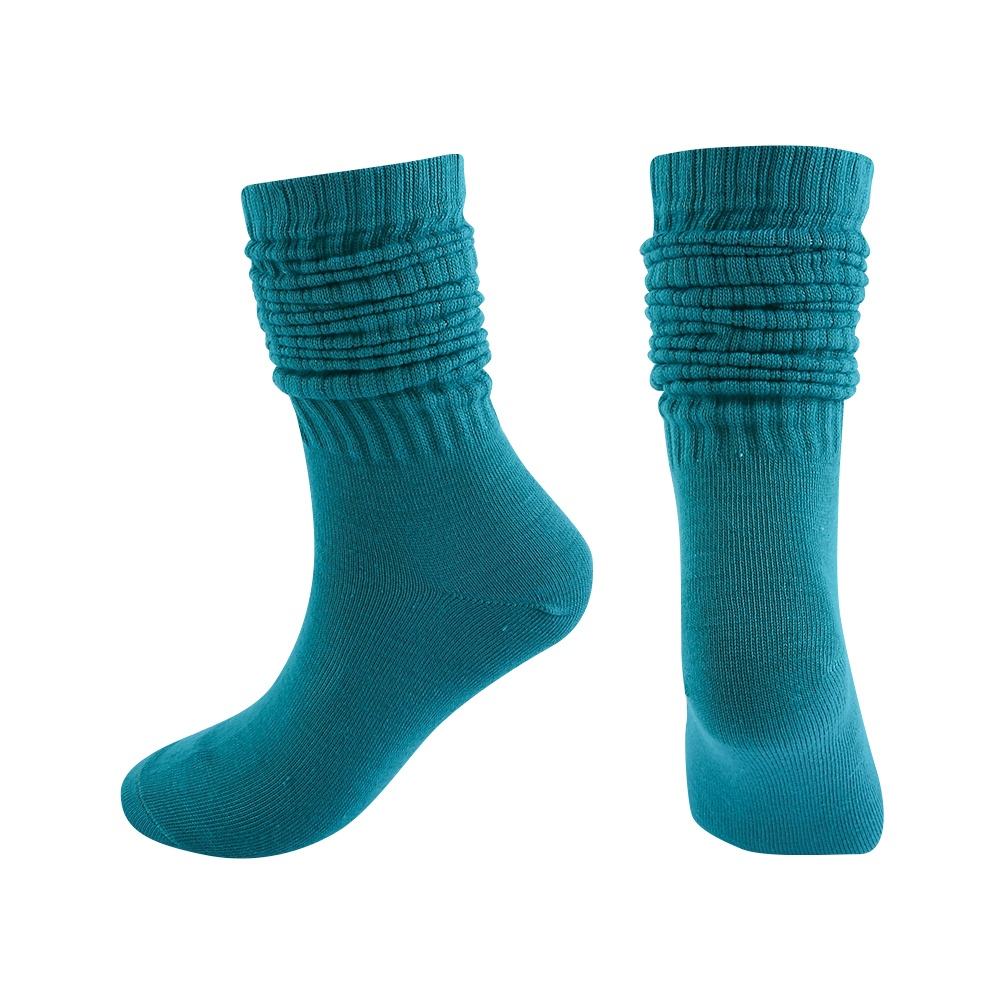 New Fashion Colorful Knitted Heavy Socks Wholesale Cotton Solid Thick Slouch Socks for Women Girls Kids