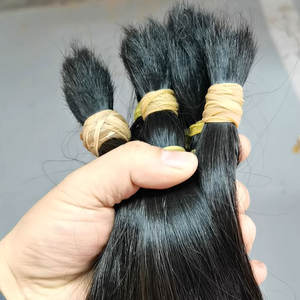 生发未加工工厂批发天然原始100% 人头马头发延伸角质层对齐散装头发用于编织 - Product Image 3