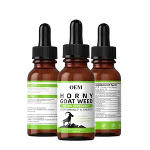 Gouttes d'Epimedium liquide de complément à base de plantes de marque privée pour améliorer l'endurance masculine et l'immunité