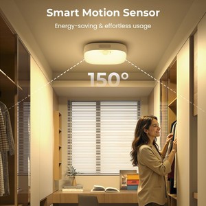 Motion <b>Sensor</b> Ceiling <b>Light</b>, 8000mAh Rechargeable Closet <b>Light</b>, <b>LED</b> Lamp for Bathroom, RGB Remote Control Cordless Ceiling Lamp - Product Image 4