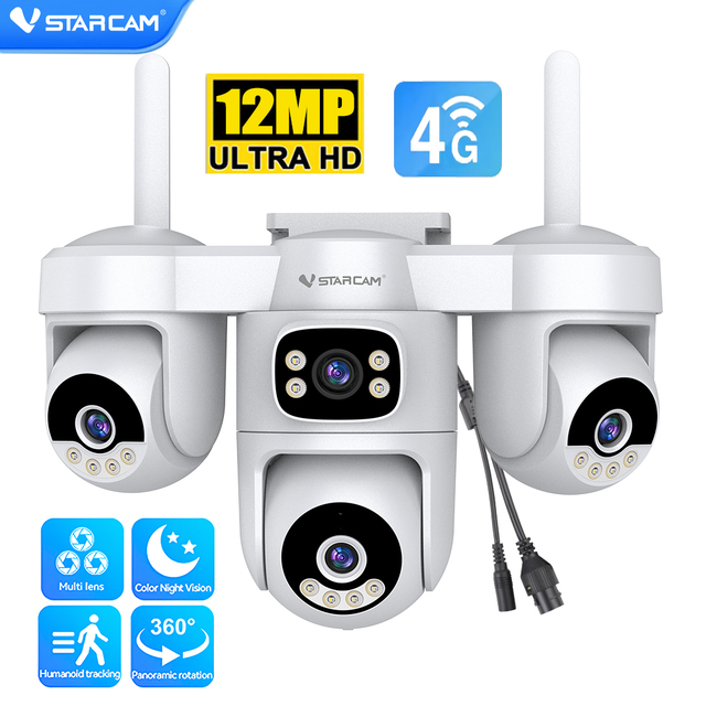Cloud Storage Auto Tracking Human Detection Color Night Vision 8K 12MP Night Vision Alarm Login Wireless Security PTZ Camera 4K