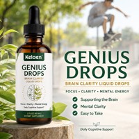 Gouttes Liquides Nootropiques avec Citicoline, Rhodiola, B12, Crinière de Lion pour la Mémoire, la Concentration et la Clarté Mentale – Soutien Cérébral – Gouttes Genius