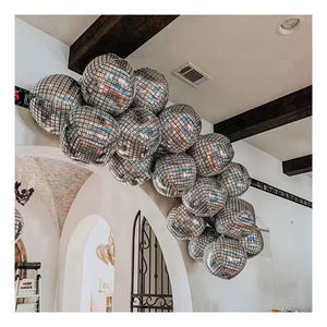 80s 90s rétro décorations de fête populaires <span class=keywords><strong>Rock</strong></span> and Roll Looks 4D Disco ballons en métal brillant feuille ballon décor de mariage - Product Image 3