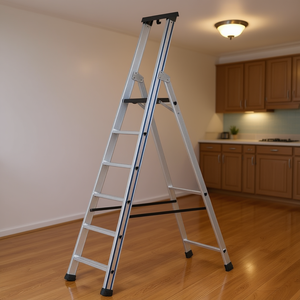 Ttake Opening <b>Ladder</b> Aluminum Step <b>Ladder</b> 6 Foot With Non Slip Feet For Home Use - Product Image 3