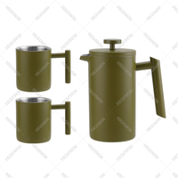 Cafetière à piston multicolores HIGHWIN, isolée à double paroi, avec poignée ergonomique