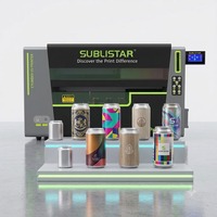 Imprimante UV numérique cylindrique rotative SUBLISTAR 4 pièces I1600 3D en relief pour pots à bougies personnalisés, bouteilles d'eau, canettes en aluminium