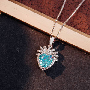 Bijoux <span class=keywords><strong>en</strong></span> forme de coeur de mode colliers de bijoux fins collier d'été de <span class=keywords><strong>vacances</strong></span> colliers bleus pour les femmes - Product Image 3