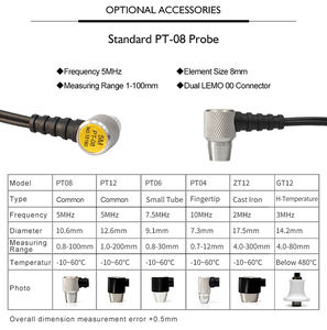 مسبار قياس سمك Yushi للموجات فوق الصوتية لـ ، من من من من من من من ؟ ، ، ، ، موصل C5 مزدوج - Product Image 6
