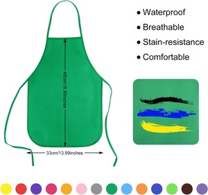 Tablier pour enfants en non-tissé, réutilisable, léger, résistant à l'eau, pour l'artisanat, la cuisine, l'usage quotidien, style uni, sans manches - Product Image 6