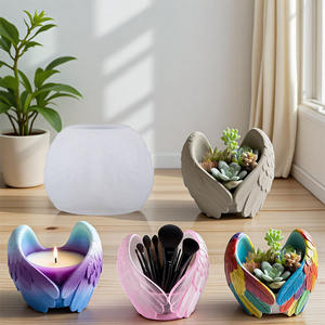 Support unique Moules en résine Silicone Ailes d'ange Plateau Moule en silicone Bol Moule en résine époxy pour bijoux à bricoler soi-même <span class=keywords><strong>Porte</strong></span>-assiette - Product Image 1