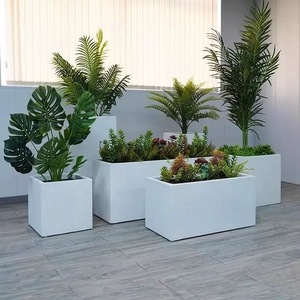 Jardinera Rectangular Larga y Grande, Resistente a la Corrosión, Estilo Moderno Minimalista, para Plantas Verdes, para Balcón o Exterior - Product Image 2
