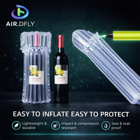 Sac gonflable personnalisé en PA+PE en forme de Q pour l'expédition de bouteilles de vin, 7 colonnes, 29-34 cm, 55 µm, 65 µm, emballage antichoc