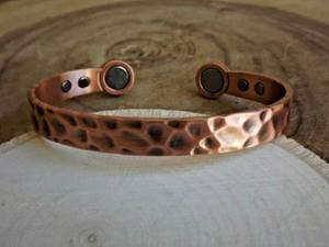 Premium Quality Handmade Hammered Copper Magnetic Cuff Therapy <b>Bracelet</b> for Men and Women Available at Best Price - Product Image 2
