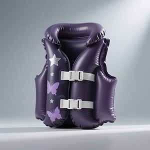 سترة نجاة قابلة للنفخ مخصصة للأطفال من مادة PVC للسباحة والتزلج على الماء، قابلة للتخصيص باللون والشعار - Product Image 3