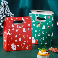 Emballage de Noël pour pâtisseries : Sac en papier à poignée, Boîte d'emballage, Petite boîte à bonbons à poignée