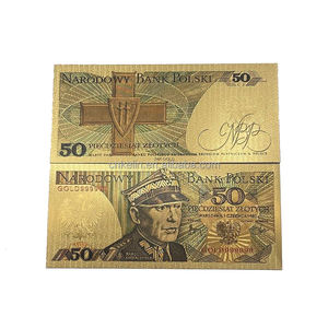 Billetes <span class=keywords><strong>de</strong></span> Banco <span class=keywords><strong>de</strong></span> Polonia Sin Valor Nominal <span class=keywords><strong>de</strong></span> 10, 20, 50, 100, 200, <span class=keywords><strong>500</strong></span> y 1000 PLN, Chapados en Oro <span class=keywords><strong>de</strong></span> 24k - Product Image 5