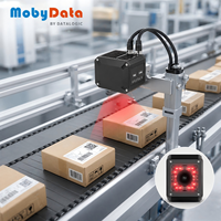 Lecteur de codes-barres fixe industriel Mobydata FS44XX avec source de lumière rouge et blanche pour la numérisation à grande vitesse sur convoyeur