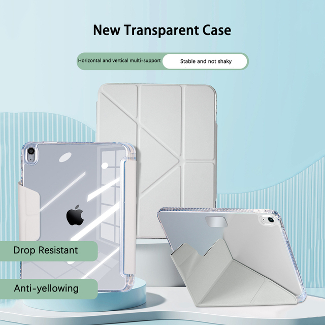 High Quality Y Fold Smart Tablet Protective Case With Pencil Holder for I Pad Mini Air 4 5 6 Pro 9.7 10.2 11 12.9 Inch Case