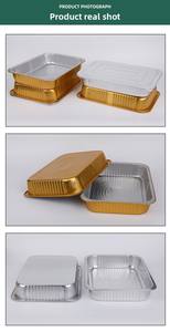 ภาชนะใส่อาหารชามอลูมิเนียมฟอยล์ทรงสี่เหลี่ยมผืนผ้าขนาด4670มล. แบบใช้แล้วทิ้งภาชนะบรรจุอาหารกล่องกลับบ้านสีทอง - Product Image 6