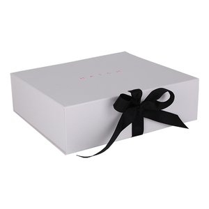 Luxury packaging box custom logo magnetic close gift box designs white bowknot bundle box giftbox