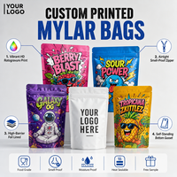 Sachets Mylar Personnalisés Anti-Odeur Refermables avec Fermeture Éclair pour Aliments, Bonbons et Gommes – Pochettes Autoportantes