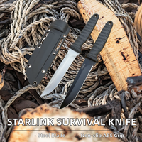 Couteau à lame fixe Starlink HK SS271 de haute qualité, manche en ABS, lame en acier inoxydable, pour la survie industrielle, garantie 1 an