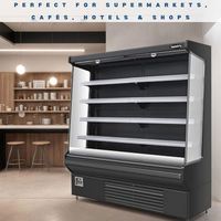 Vitrine Réfrigérée Commerciale Rebirth avec Éclairage LED, Étagères Réglables, Dégivrage Automatique et Sans Givre, Vitrine en Verre pour