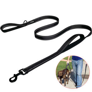 Correa de Nailon Sólida Reflectante para Perro con <span class=keywords><strong>2</strong></span> Asas, Diseño Moderno para un Control Extra - Asa Acolchada para Tráfico para Perros Medianos a Grandes - Product Image 1