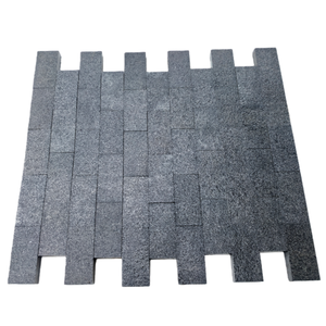 Fournisseur d'usine, surface flammée, <span class=keywords><strong>granit</strong></span> gris foncé, carrelage en bande pour pavage extérieur - Product Image 1