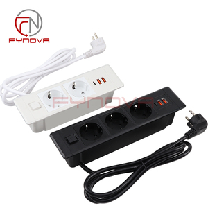 Multipresa da incasso CE certificata UE con 2 prese, 2 USB-<span class=keywords><strong>A</strong></span> e USB-<span class=keywords><strong>C</strong></span>, presa di alimentazione integrata per mobili con interruttore per scrivania da ufficio - Product Image 4