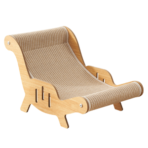 Fauteuil griffoir pour chat d'intérieur, design moderne, luxueux, écologique, en bois, pour la saison des fêtes, emballé en carton - Product Image 4
