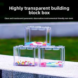 Mini Volledig Transparant Desktop Betta <span class=keywords><strong>Aquarium</strong></span> Creatief Plastic Desktop Bouwsteen Acryl <span class=keywords><strong>Aquarium</strong></span> Thai Betta Accessoire - Product Image 3