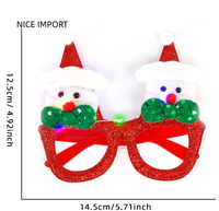 Meistverkaufte Schneemann-Brille mit Grüner Schleife LED-Weihnachtsbrille für Kinder und Erwachsene Partydekoration Weihnachtsbrillengestell