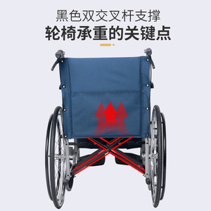 Silla de Ruedas Manual FST3000HGSLJ de Acero con Alto Contenido de Carbono, Plegable y Ligera, con Frenos, para Personas Mayores y con Discapacidad - Product Image 4