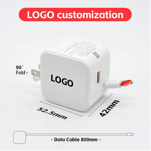 35W kép cổng tường sạc với cáp có thể thu vào 2 trong 1 nhanh Trạm Sạc cho Iphone USB C thiết bị - Product Image 3