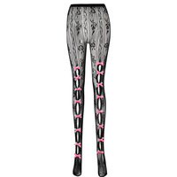 Pantalon en dentelle sexy transparent avec nœud creux Pantalon à taille élastique Skinny Sweet Ladies Pant Jogger Leggings pour femmes