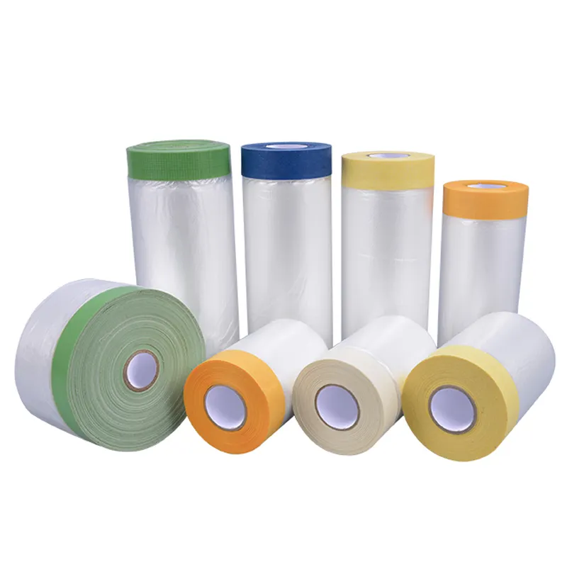 High quality Painter Pre Taped Plastic Protection Painting Transparent Masking Film tape