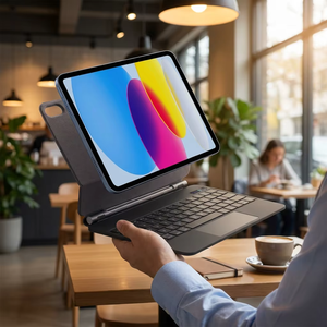 Teclado Mágico con Retroiluminación LED para <span class=keywords><strong>iPad</strong></span> <span class=keywords><strong>10</strong></span>.ª Generación <span class=keywords><strong>10</strong></span>.9 2022 <span class=keywords><strong>iPad</strong></span> A16 2025, Teclado en Árabe, Español y Ruso HL-128BS - Product Image 2