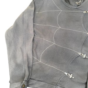 Vintage Cotton Mock-Neck Denim Acid-Wash Youth Sewn-On Small-Patch <strong>Lightweight</strong> Blank New-Style Oversized Men Sweatshirt <strong>Jacket</strong> - Product Image 5