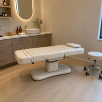 Lit de massage électrique réglable de luxe moderne en cuir PU avec base métallique pour salons de beauté et spas