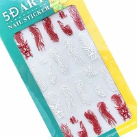 Autocollants de haute qualité pour décoration, gaufrage 5D, autocollants pour ongles, motifs crâne, citrouille, fleur, assortiment pour nail art