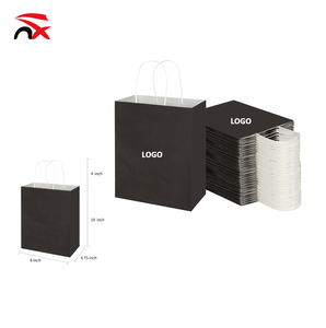 Bolsa <span class=keywords><strong>de</strong></span> Papel Kraft Negra al por Mayor para <span class=keywords><strong>Bodas</strong></span> y Cumpleaños, Bolsa <span class=keywords><strong>de</strong></span> Regalo <span class=keywords><strong>de</strong></span> Papel Reutilizable Ecológica con Logotipo - Product Image 1