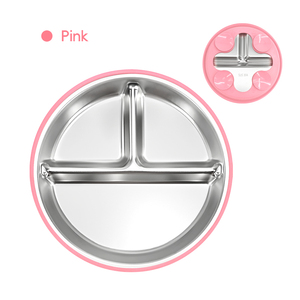 Anti Scald Baby Plates Removable Silicone Shell Stainless Steel Suction Bowl Set BPA Free Phthalate Free <b>9</b> Colors - Product Image 3