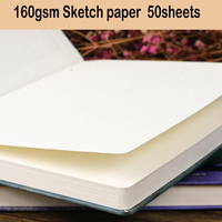 Bloc-notes XinyiArt A5 relié rigide, série Van Gogh, 50 feuilles, 160 g/m², pages vierges, carnet de croquis pour artiste, carnet de dessin