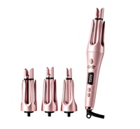 Alat Pengeriting Rambut Otomatis 3 in 1 Baru dengan Tongkat Pengeriting Rambut yang Dapat Diganti, Pemanasan Cepat, Tegangan Ganda, dan Keramik Berputar