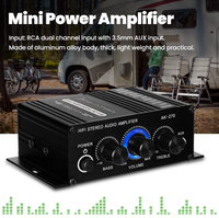 Équipement de sonorisation audio AK270 Mini Audio Amplificateur de puissance stéréo à 2 canaux Portable Sound AUX Input Speaker Amp for Car Home