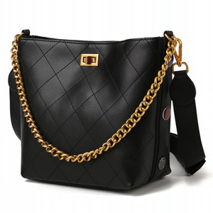 Factory New Leather <b>Handbags</b> Large Capacity Bucket Bag <b>Chain</b> Shoulder Messenger Bag Real Genuine Leather Luxury Bags - Product Image 1